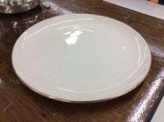 Lot of (100) Gold rim/bone 10.25" dinner plates