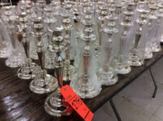Lot of (100) asst silver-plated candlesticks, approx. 11.5" - 12" tall