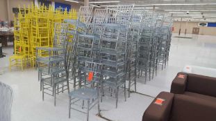 Lot of (112) ice ballroom chairs with metal frame and plastic seat