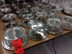 Lot of (12) 2-tier silver-plated candy/dessert stands, 9.5" diameter