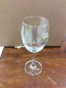 Lot of (204) French water/wine glasses, 8" - includes (9) washing/transport racks