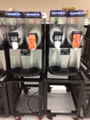 Lot of (2) Bunn model 34000,0145 Ultra 2 dual head frozen drink machines, with carts