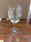 Lot of (200) French water/wine glasses, 8" tall - includes (8) washing/transport racks