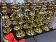 Lot of (56) asst brass candlesticks, approx. 10" tall