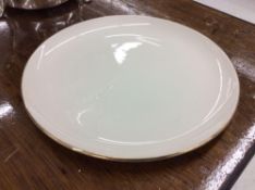 Lot of (100) gold rim/bone 10.25" dinner plates