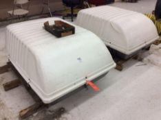 Lot of (2) vehicle rooftop storage bubbles with hardware