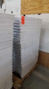 Lot of (50) assorted white resin folding chairs on a pallet