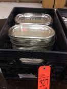 Lot of (150) silver-plated oval trays, 6.25" x 11.25"
