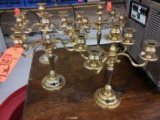 Lot of (4) brass candelabras