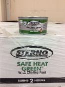 Lot of (35) cases of Sterno Safe Green Heat Wick Chafing Fuel, 2-hr, 4.06-oz, (72) cans per case