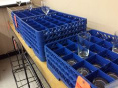 Lot of (100) asst pieces of glassware - includes (75) wine/water glasses, (25) juice glasses, and (