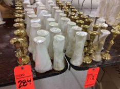 Lot of (64) asst brass candlesticks, approx. 6.5" tall