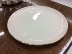 Lot of (100) Gold rim/bone 10.25" dinner plates