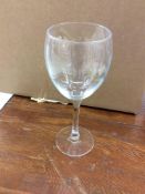 Lot of (175) French water glasses, 8.5" - includes (7) washing/transport racks