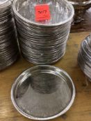 Lot of (32) round silver-plated serving trays, 12.5" diameter