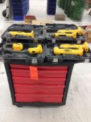 Lot includes (5) Dewalt DW966 battery powered angle drills