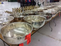 Lot of (16) asst large silver-plated footed bowls, 18"-19" diameters