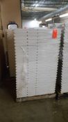 Lot of (50) assorted white resin folding chairs on a pallet