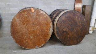 Lot of (31) assorted 60 inch diameter folding leg wood tables