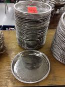 Lot of (32) round silver-plated serving trays, 12.5" diameter