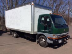 2004 Mitsubishi 16' box truck w/loading ramp, diesel engine, auto trans, 201,660 miles, 14,000 GVWR,