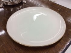 Lot of (90) Gold rim/bone 10.25" dinner plates