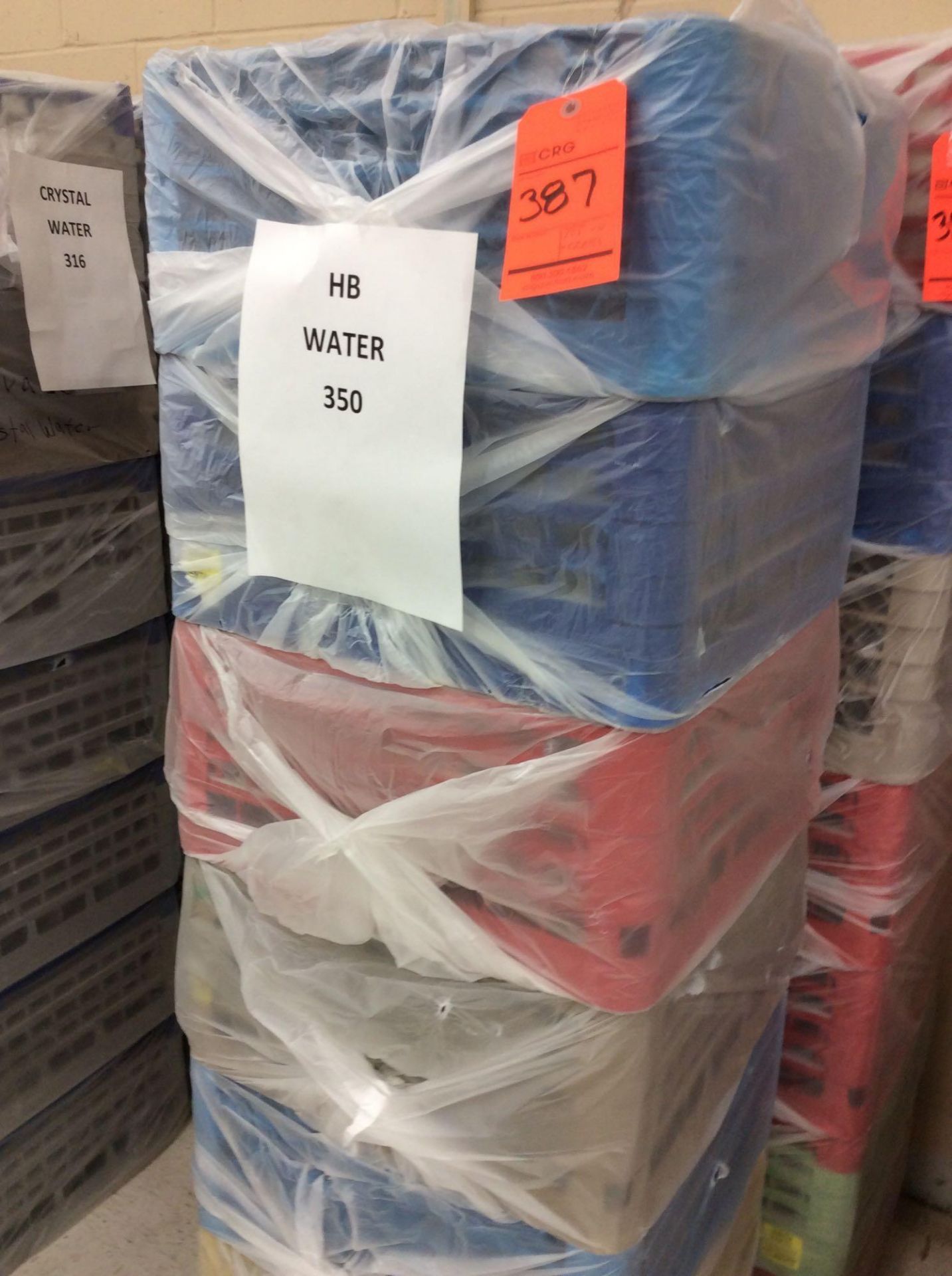 Lot of (175) HB water glasses, 8" - includes (7) washing/transport racks - Image 3 of 3