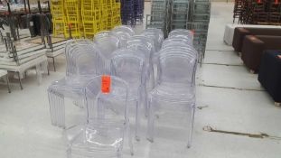 Lot of (50) clear plastic side chairs