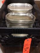 Lot of (150) silver-plated oval trays, 6.25" x 11.25"