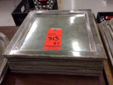Lot of (21) square silver-plated serving trays, 15.5" x 15.5"
