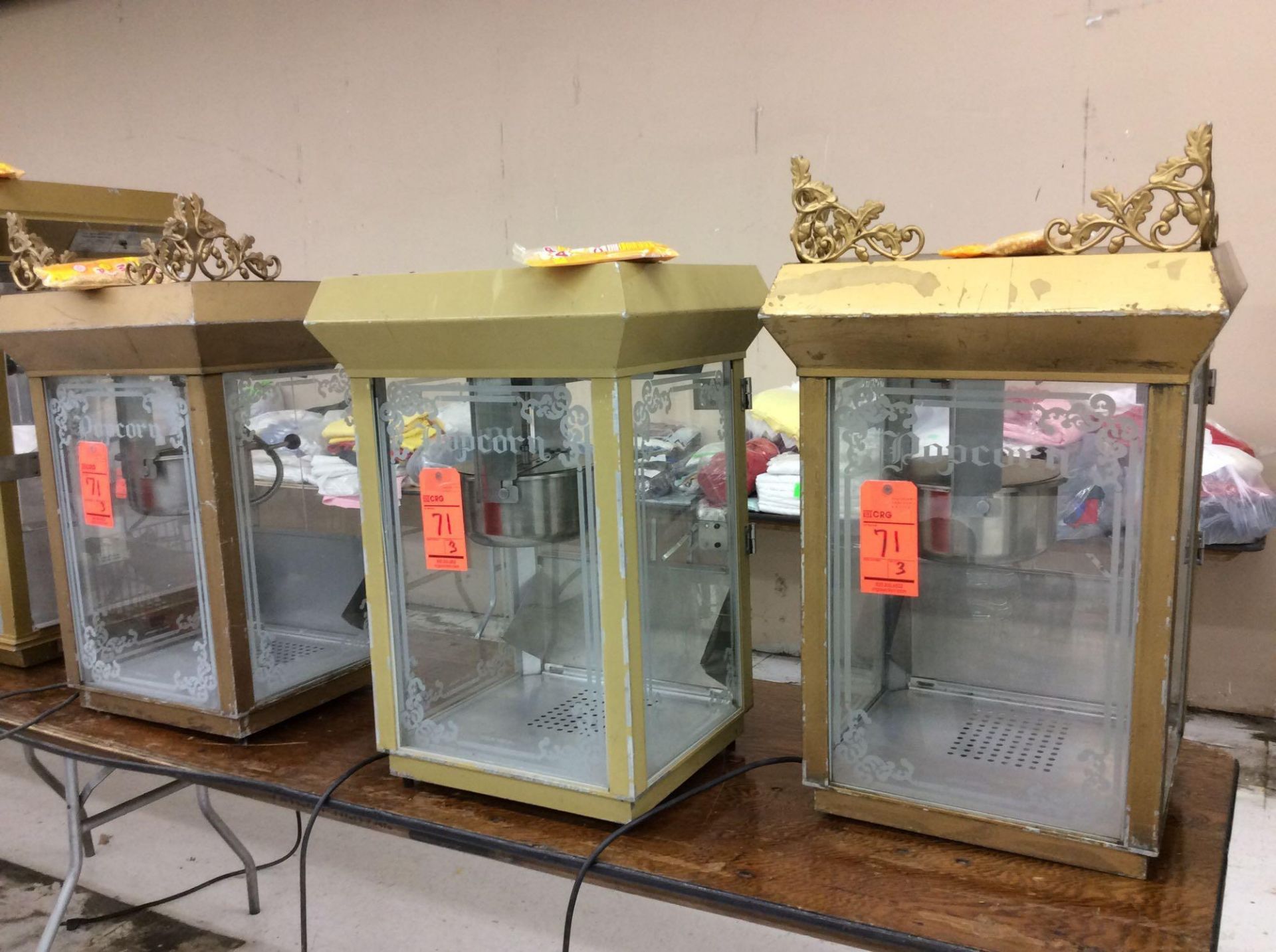 Lot of (3) Gold Medal model 2660GT Antique Deluxe 60 Special countertop popcorn machines