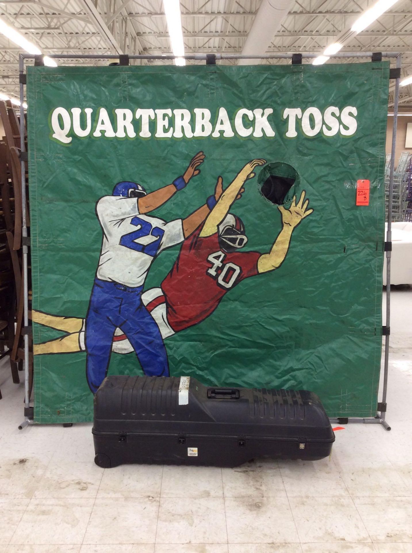 Lot of (2) bean bag toss games with travel/storage cases - (1) Quarterback Toss, and (1) Slap Shot