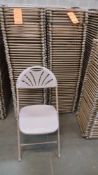 Lot of (100) Samsonite neutral color, fan back, folding chairs