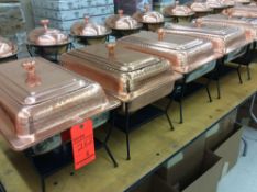 Lot of (5) copper finish chafers, approx. 14" x 22"