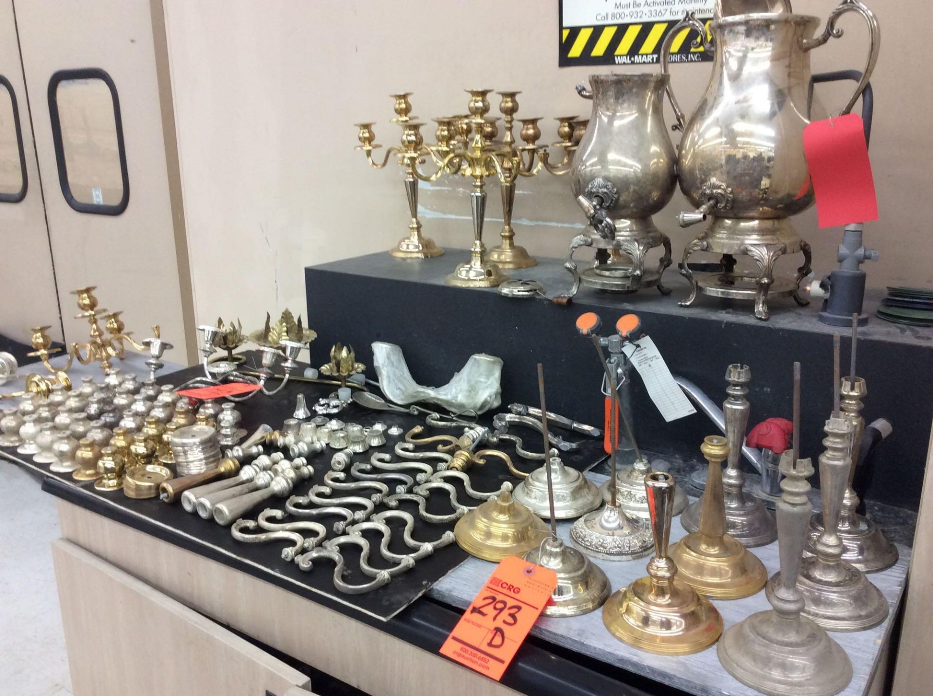 Lot of asst candelabra and candle holder parts, most silver-plated - and (2) silver-plated coffee - Image 2 of 2