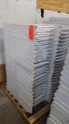 Lot of (50) assorted white resin folding chairs on pallet