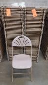 Lot of (100) Samsonite, neutral color, fan back, folding chairs