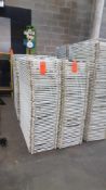 Lot of (100) white Samsonite fan back folding chairs by Resilient Furniture