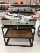 Lot of (2) 36" gas griddles w/stands