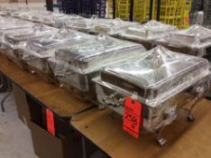 Lot of (8) 14" x 22" silver plated chafers