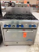 Castle model F330 gas stove/oven, 6-burner, portable