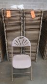 Lot of (100) Samsonite, neutral color, fan back, folding chairs