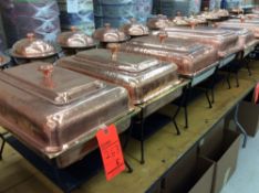 Lot of (5) copper finish chafers, approx. 14" x 22"