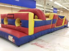 Inflatable obstacle course bounce house, approx. 12' x 32', with blower