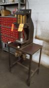 Mead pneumatic Arbor press, bench type, with steel bench, model SE - 2/8 6 in - B, serial number 953