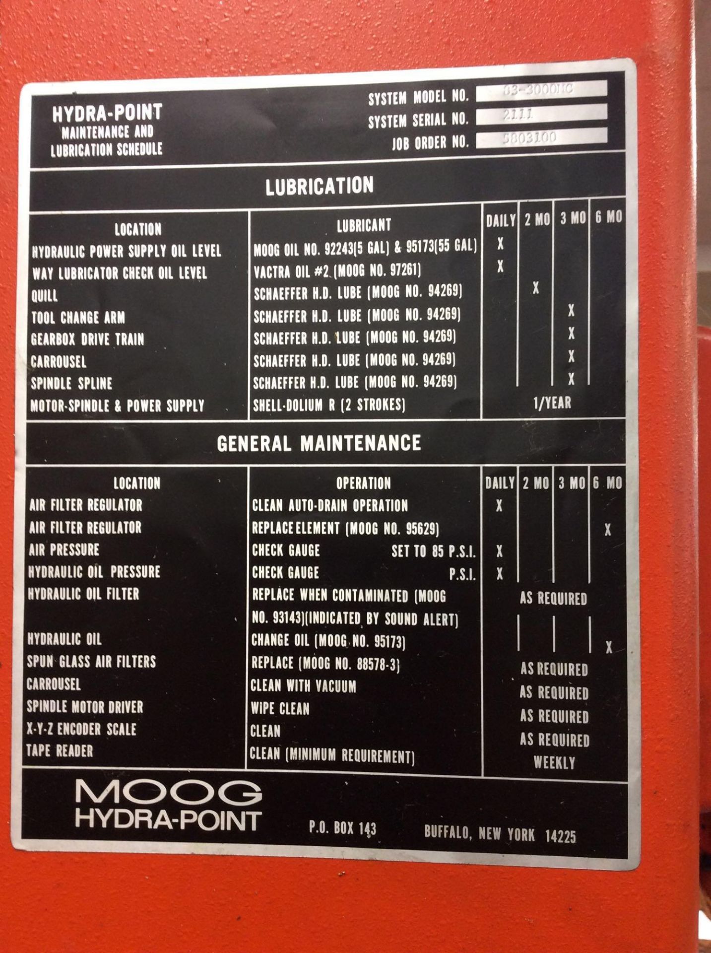 MHP Moog vertical CNC machining center, mn 83-3000, sn 02111, 3-axis, 24 tool holder capacity, Hydro - Image 4 of 7