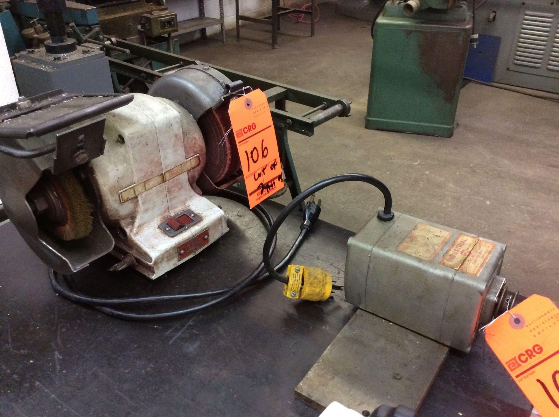 Lot of (2) - includes 6" dual grinding wheel, and an industrial electric grinder - Image 2 of 2