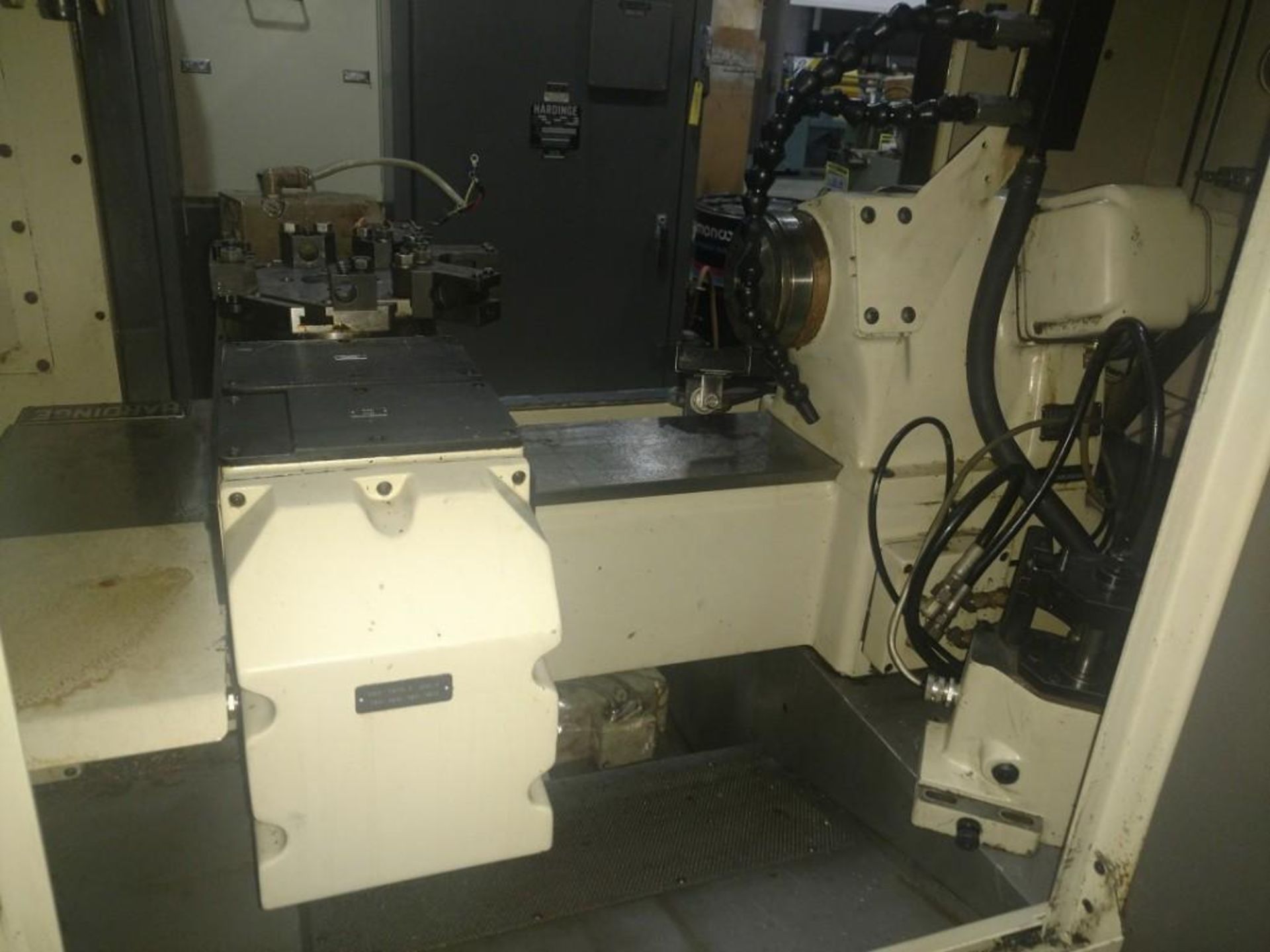 Hardinge Precision CNC Chucker/lathe, mn CHNC I, with Siemens Sinumerik Control, vertical cutoff att - Image 5 of 12