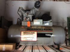 Ingersoll-Rand T-30, twin cylinder, horizontal air compressor, 10 HP, 3 Ph (located on pallet rackin