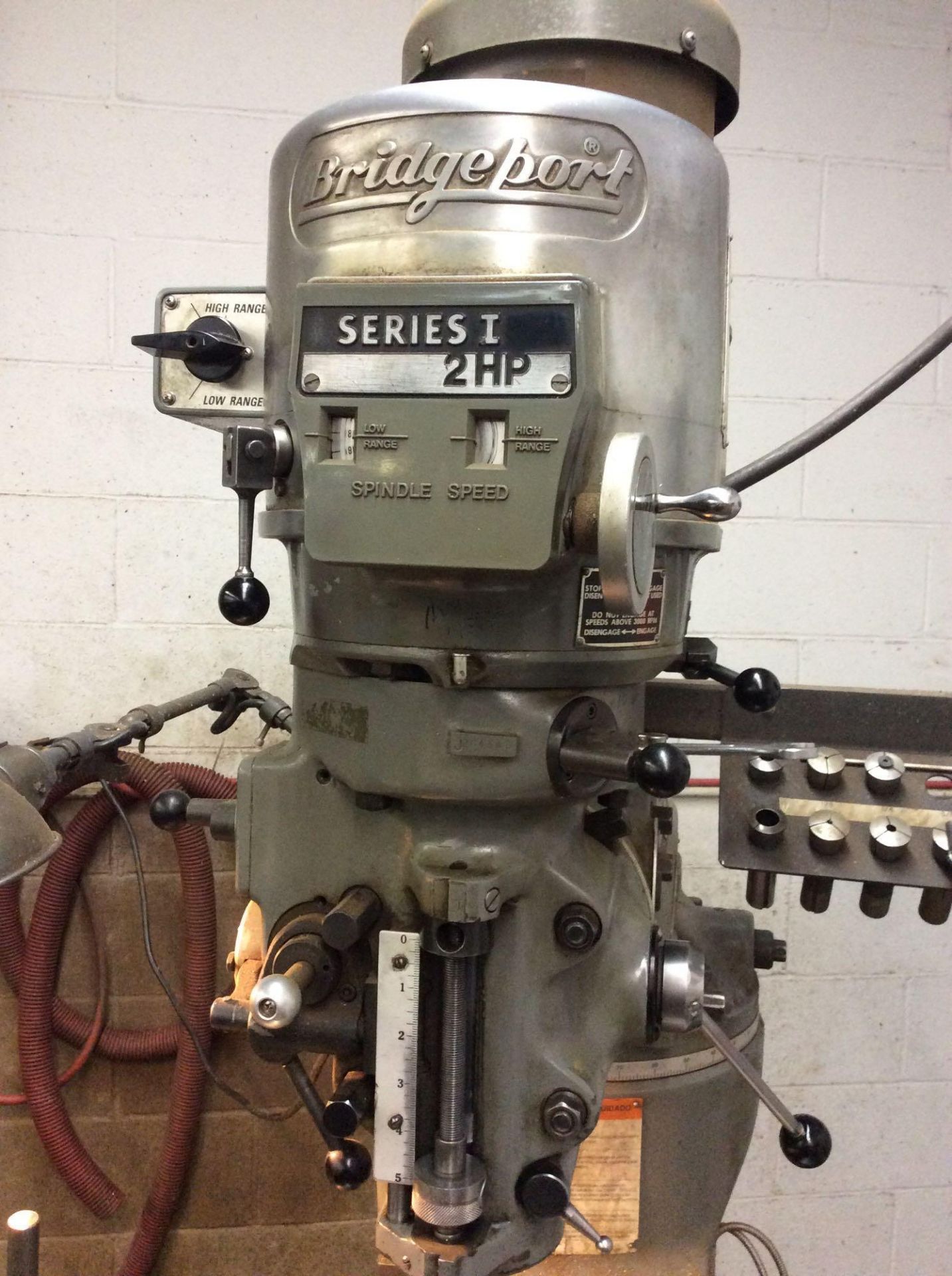 Bridgeport vertical milling machine, sn 243255, 2 hp, 3 phase, 9' x 42" T-slot table, power feed, an - Image 2 of 5